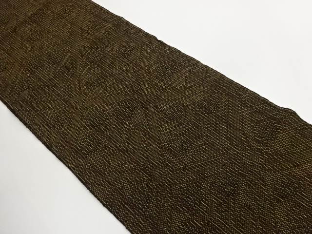 JAPANESE KIMONO / NAGOYA OBI FOR SUMMER / WOVEN GEOMETRIC PATTERN